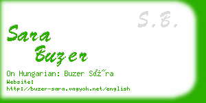 sara buzer business card